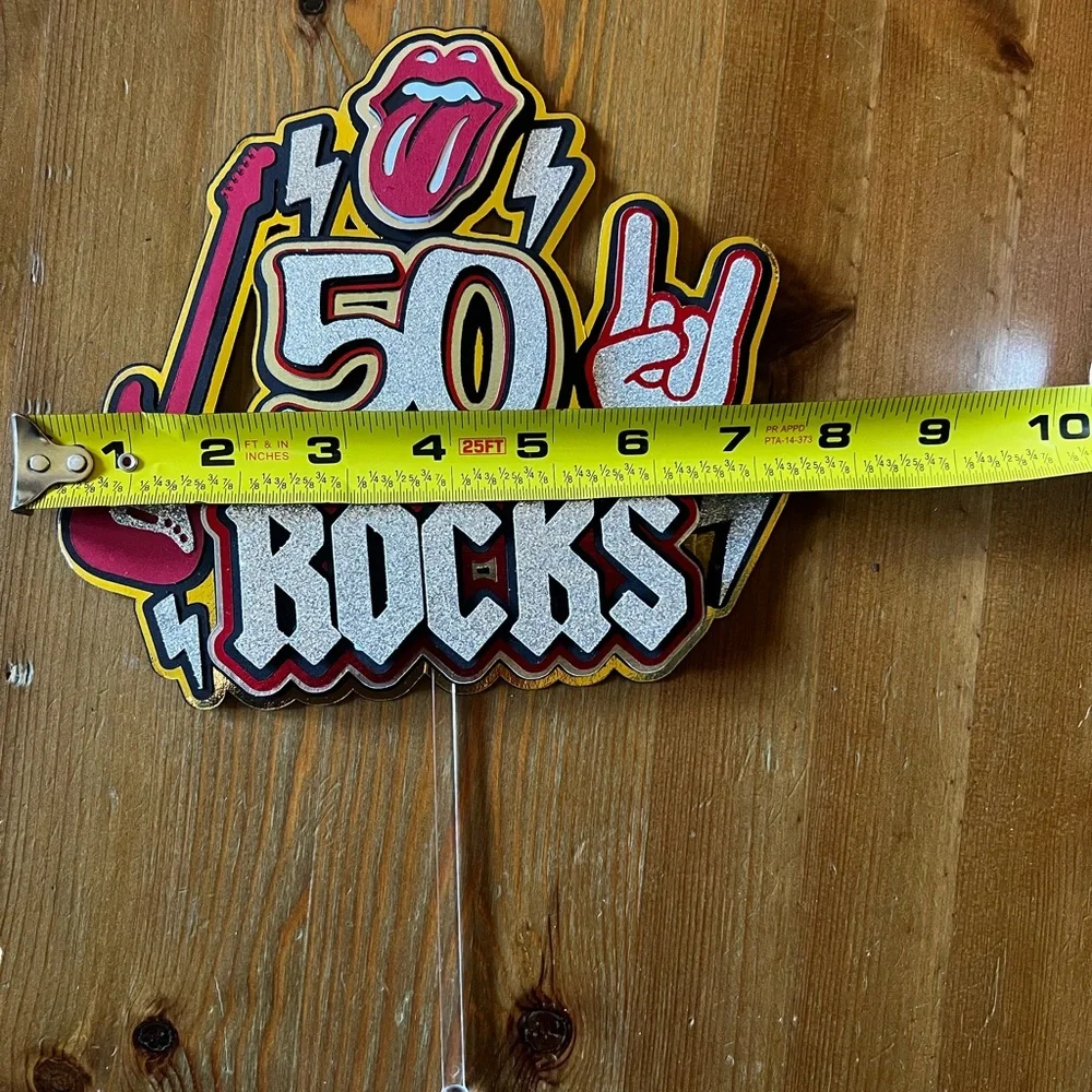 50 Rocks Guitar Birthday Cake Topper